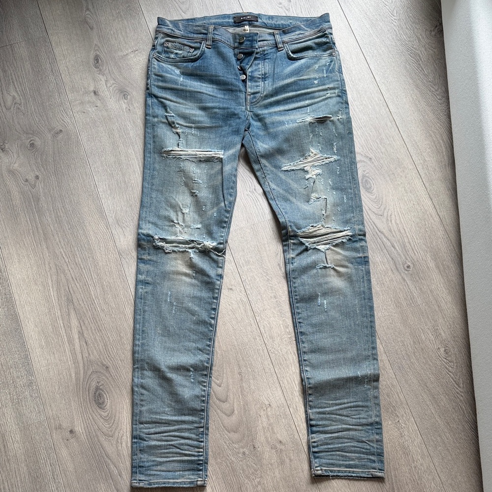 Amiri Men's Distressed Blue Jeans